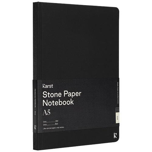 Notes A5 Karst® w twardej oprawie z papieru z kamienia – w kratkę-2339058