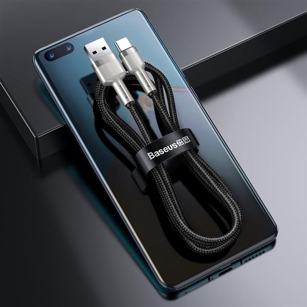 Baseus Cafule Metal Data kabel USB - USB Typ C 66W Quick Charge 25cm czarny (CAKF000001)-2219172
