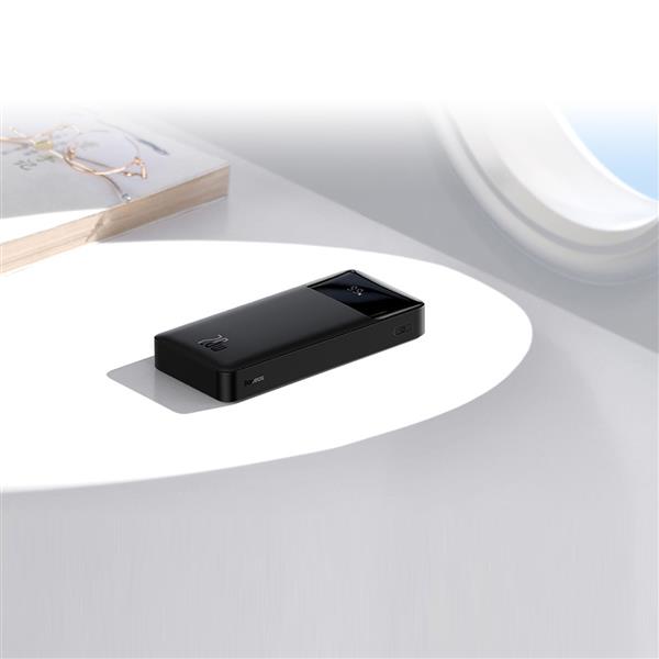 Baseus Bipow powerbank z szybkim ładowaniem 10000mAh 20W czarny (Overseas Edition) + kabel USB-A - Micro USB 0.25m czarny (PPBD050301)-2428955