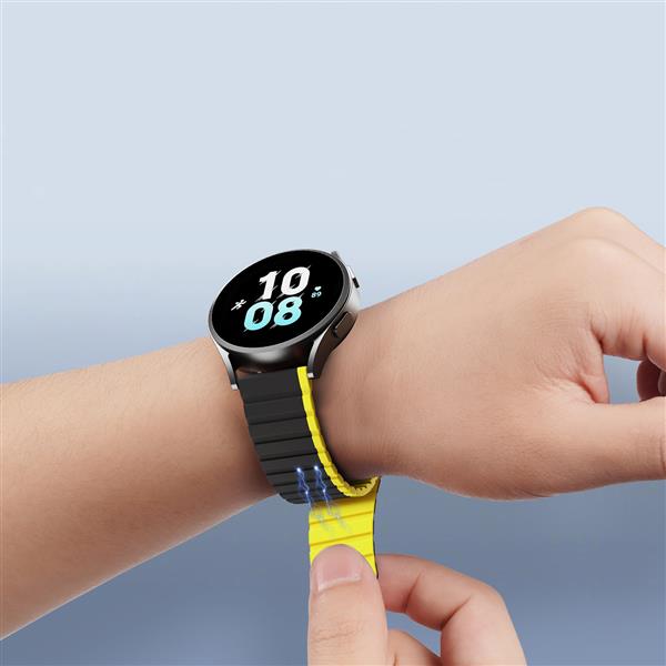 Uniwersalny magnetyczny pasek Samsung Galaxy Watch 6 Pro / 6 / 6 Classic / 5 Pro / 5 / 5 Classic Dux Ducis Strap (20mm LD Version) - czarno-żółty-3125240