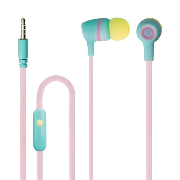 Forever słuchawki przewodowe JSE-200 dokanałowe jack 3,5mm różowe pastel-2112044