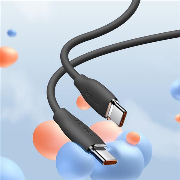 Baseus kabel, przewód USB Typ C – USB Typ C 100W długość 1,2 m Jelly Liquid Silica Gel – czarny-2281107