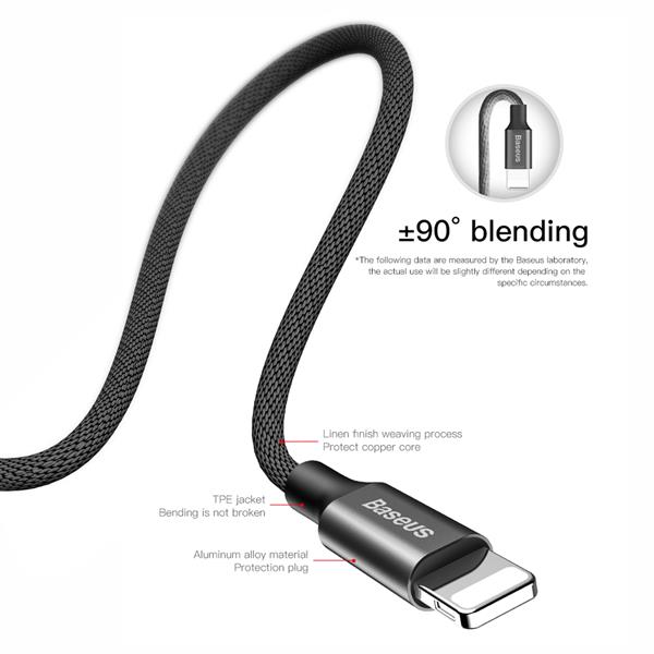 Baseus kabel Yiven USB - Lightning 1,8 m 2A czarny-2044257