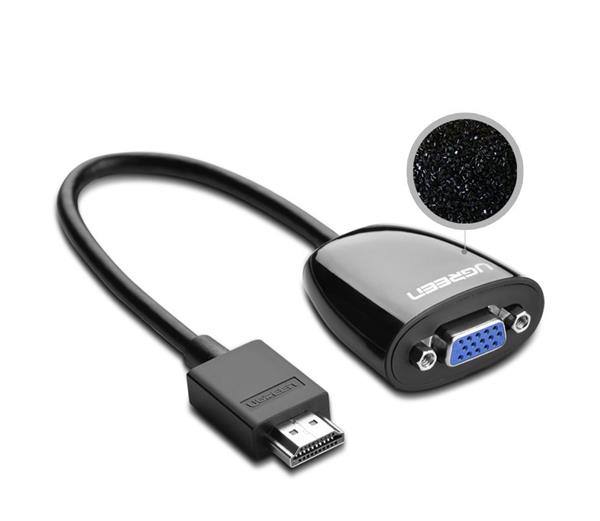Ugreen kabel przewód przejściówka adapter jednokierunkowy z HDMI (męski) do VGA (żeński) FHD czarny (MM105 40253)-2170472