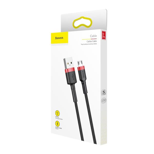 Baseus kabel Cafule USB - microUSB 1,0 m 2,4A czerwono-czarny-2105827