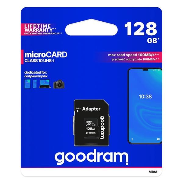 Goodram Microcard 128 GB karta pamięci micro SD XC UHS-I class 10, adapter SD (M1AA-01280R12)-2158921