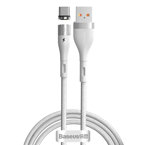 Baseus kabel magnetyczny Zinc USB - USB-C 1,0 m 3A biały-2071828