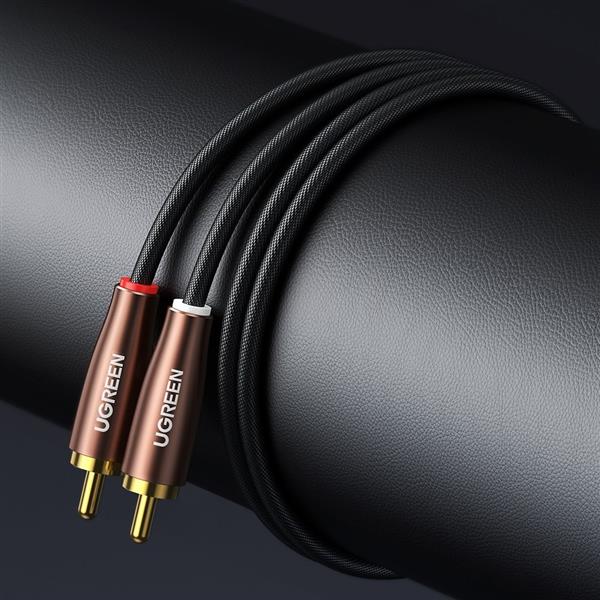 Ugreen kabel przewód stereo audio 2xRCA 3m brązowy (AV199 50135)-2207980