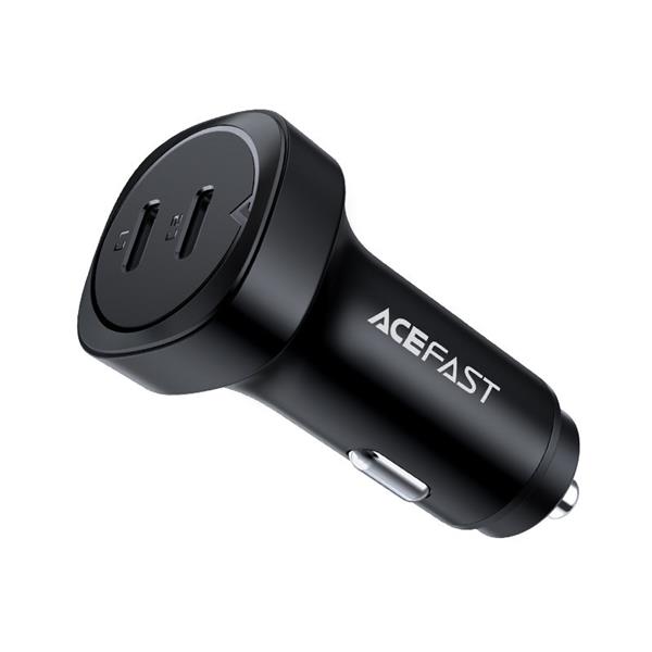 Acefast ładowarka samochodowa 72W 2x USB Typ C, PPS, Power Delivery, Quick Charge 3.0, AFC, FCP czarny (B2 black)-2270288
