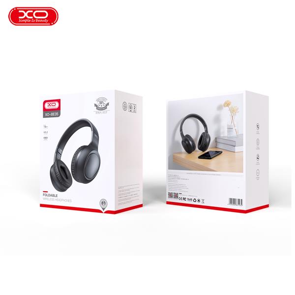 XO Słuchawki Bluetooth BE35 czarne nauszne-3057882