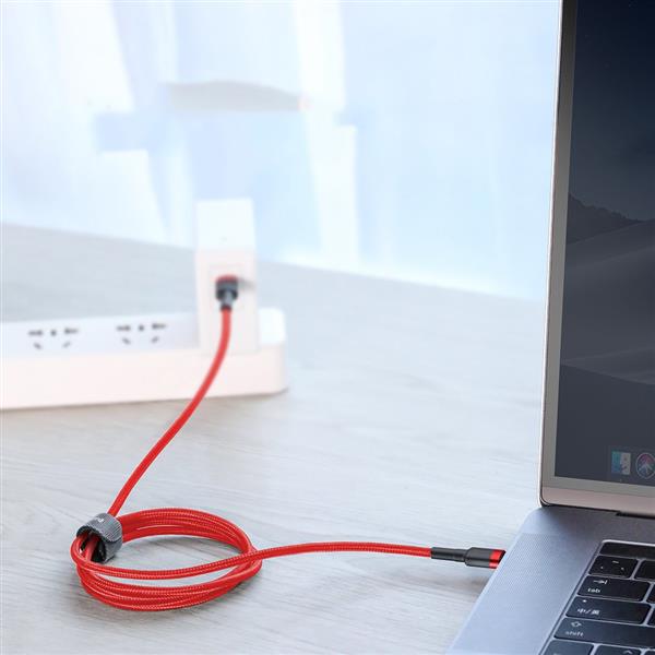 Baseus Cafule Cable wytrzymały nylonowy kabel przewód USB-C PD / USB-C PD PD2.0 60W 20V 3A QC3.0 1M czerwony (CATKLF-G09)-2141987