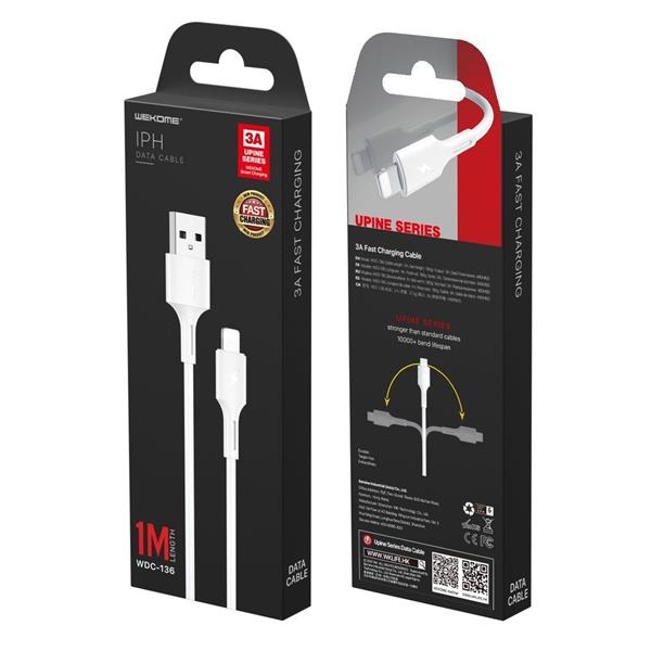 WK Design YouPin kabel przewód USB - Lightning 3A Power Delivery 1m biały (WDC-136i)-2199256