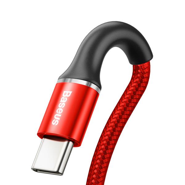 Baseus kabel Halo USB - USB-C 0,25 m 3A czerwony-2063619