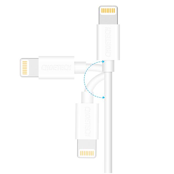 Choetech kabel przewód MFI USB - Lightning 1,2m biały (IP0026 white)-2218444