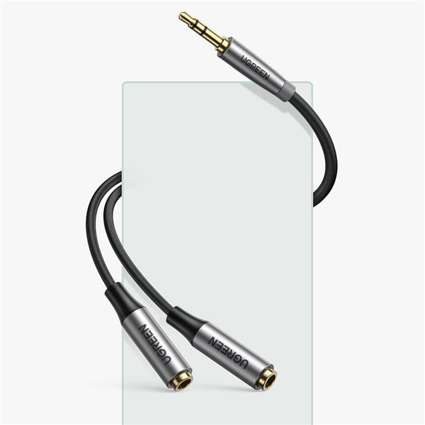 Ugreen przewód kabel przedłużacz AUX 3,5mm mini jack 0,2m czarny (AV191 50253)-2201534