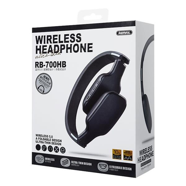 Remax bezprzewodowe nauszne słuchawki Bluetooth 5.0 300 mAh czarno-szary-2158121