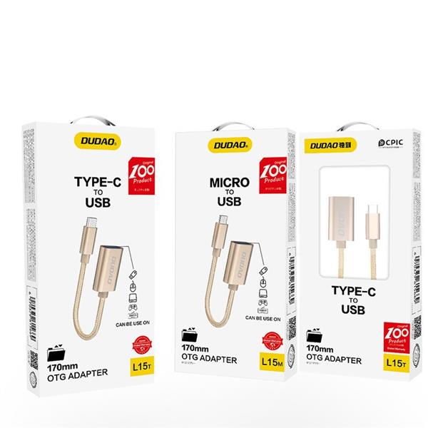 Dudao adapter przejściówka kabel OTG z USB 2.0 na micro USB szary (L15M)-2162539