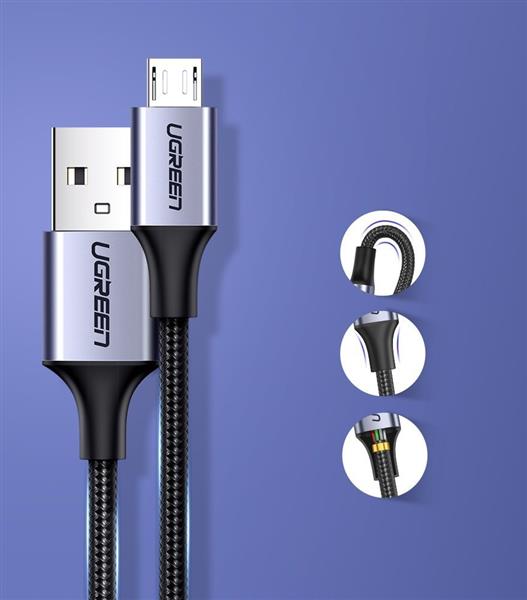 Ugreen kabel przewód USB - micro USB 0,5m szary (60145)-2150862