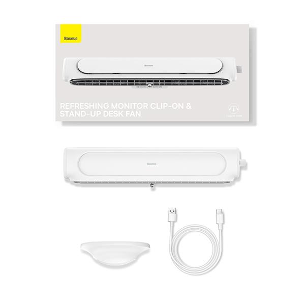 Baseus wentylator z montażem na monitor biały (ACQS000002)-2386916