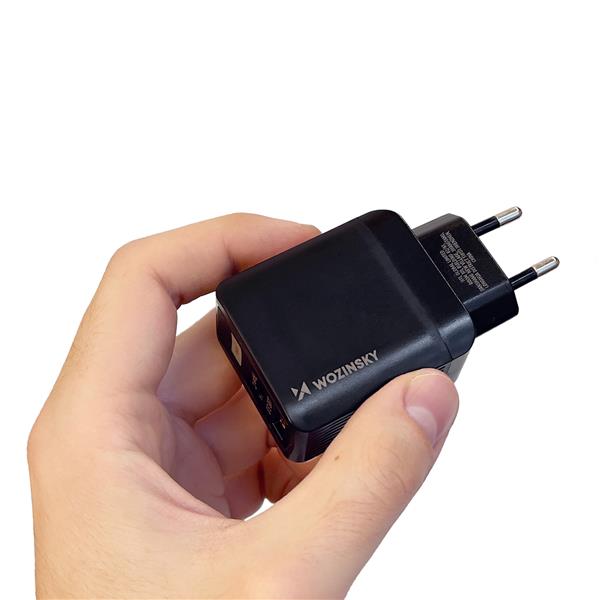 Wozinsky sieciowa ładowarka USB z 2 portami (USB, USB C) 20 W czarna-2947991