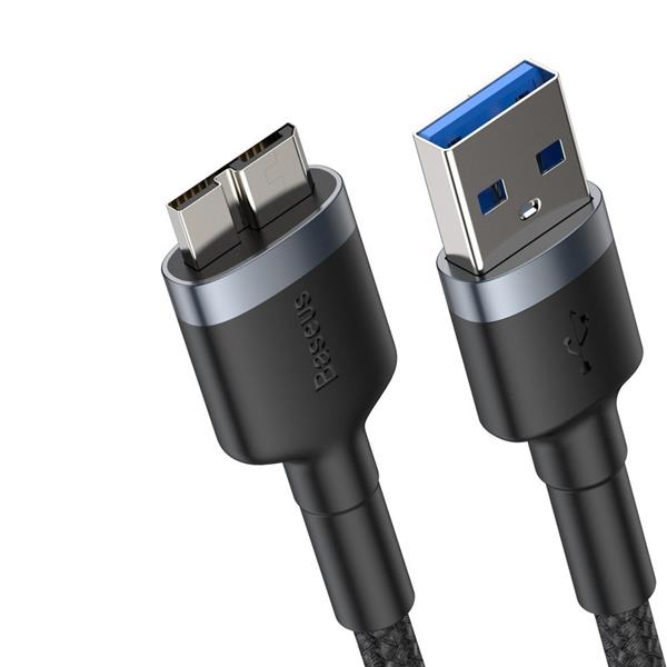 Baseus Cafule wytrzymały nylonowy kabel przewód USB 3.0 / micro USB SuperSpeed 2 A 1 m szary (CADKLF-D0G)-2148144