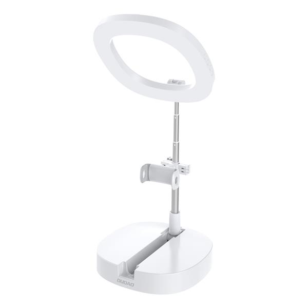 Dudao lampa LED Ring Flash statyw zestaw do nagrywania live streaming filmów YouTube TikTok Instagram uchwyt na telefon do selfie lampa pierścieniowa biały (F16)-2242252