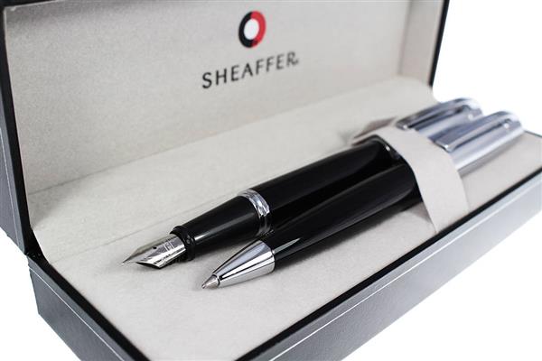 9314 Zestaw (pióro wieczne i długopis) Sheaffer kolekcja 300, czarne, wykończenia chromowane-3040241