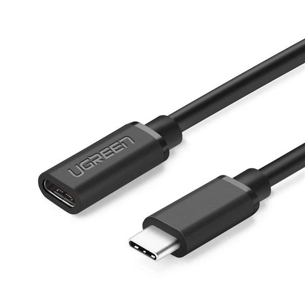 Ugreen kabel przewód przedłużacz USB Typ C 3.1 (żeński) - USB Typ C 3.1 (męski) 0,5m czarny (40574)-2150726