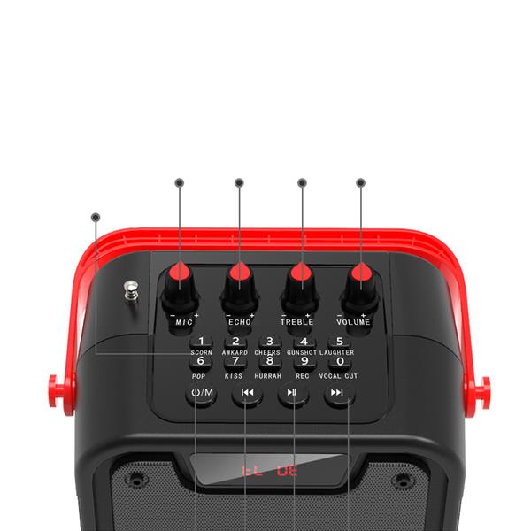 Dudao głośnik bezprzewodowy Bluetooth 5.0 10W 4800mAh mikrofon zestaw do karaoke czarny (Y15s-black)-2242292