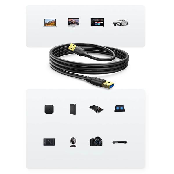 Ugreen kabel przewód USB-A - USB-A USB3.0 5Gb/s 0.5m czarny (US128)-3108570