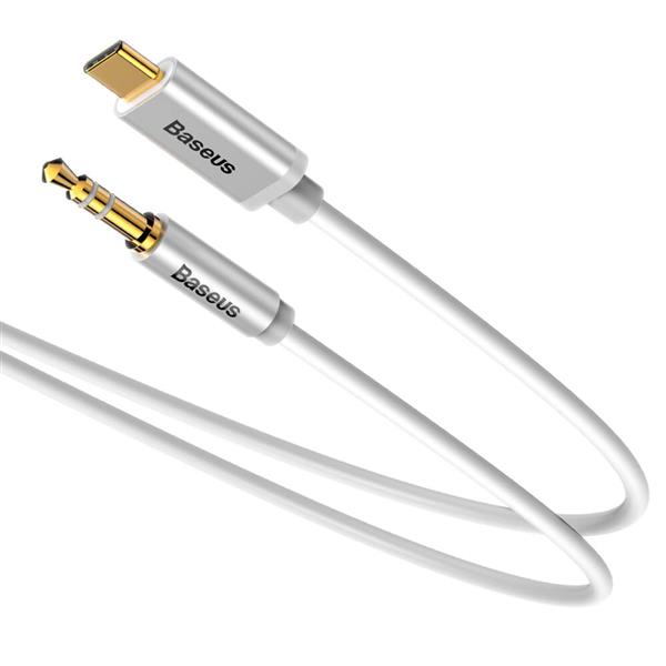 Baseus kabel audio Yiven M01 USB-C - jack 3,5 mm 1,2 m biały-2044303
