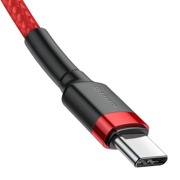 Baseus Cafule Cable wytrzymały nylonowy kabel przewód USB-C PD / USB-C PD PD2.0 60W 20V 3A QC3.0 1M czerwony (CATKLF-G09)-2141984