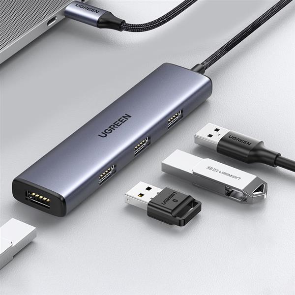 Ugreen rozdzielacz HUB USB Typ C - 4x USB 3.2 Gen 1 srebrny (CM473 20841)-2198153