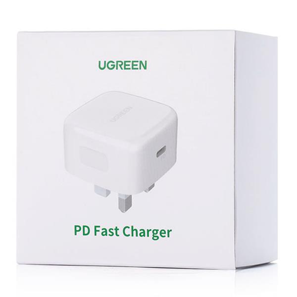 Ugreen ładowarka sieciowa USB Typ C Power Delivery 3.0 Quick Charge 4.0 20W 3A (wtyczka UK) biały (CD137)-2190802