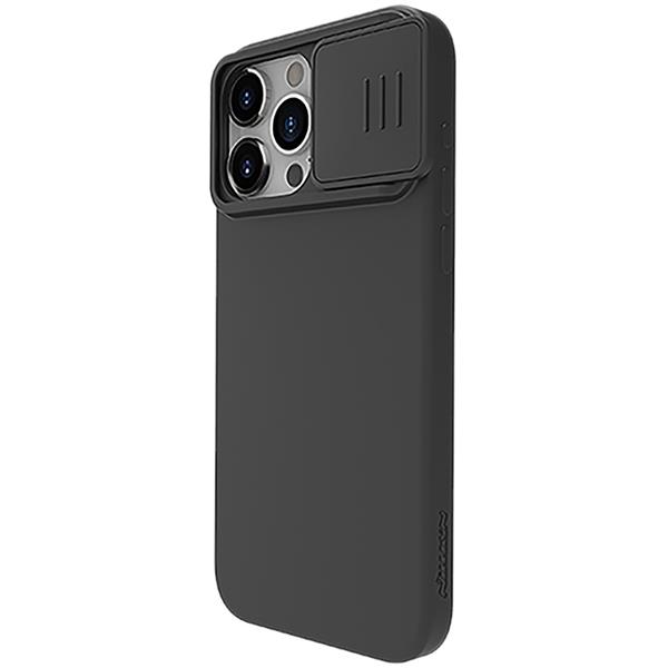 Silikonowe etui Nillkin CamShield Silky Silicone Case do iPhone 15 Pro z osłoną na aparat - czarne-3131545