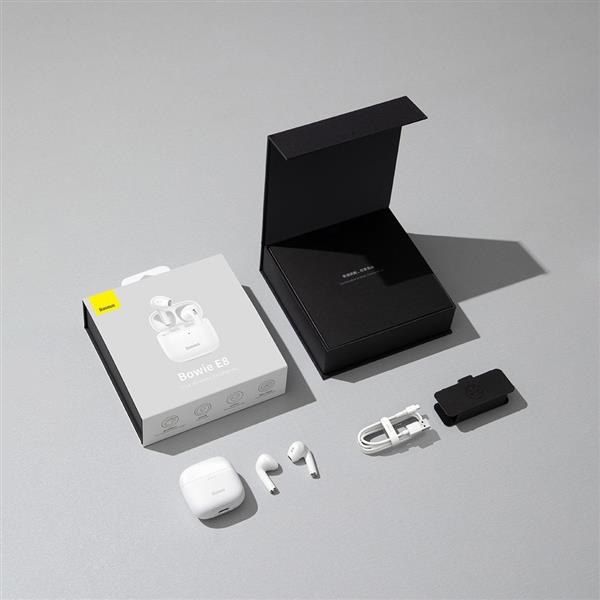 Baseus E8 bezprzewodowe słuchawki Bluetooth 5.0 TWS douszne wodoodporne IPX5 czarny (NGE8-01)-2237645
