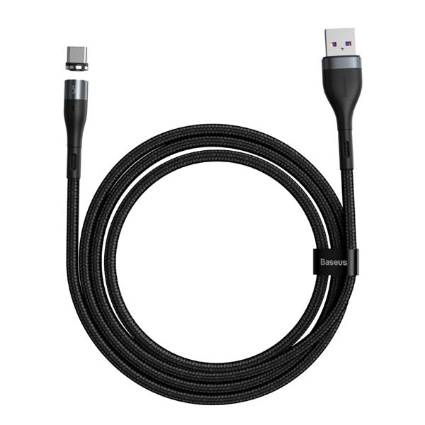 Baseus kabel magnetyczny Zinc USB - USB-C 1,0 m 5A szaro-czarny-2099700
