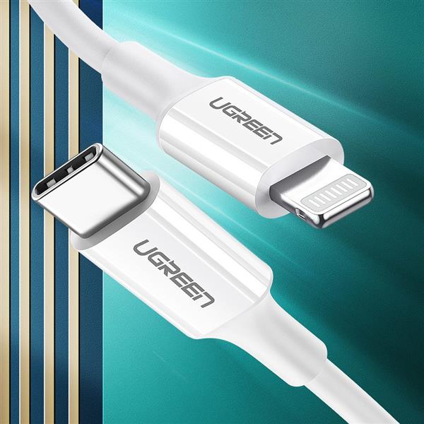 Ugreen kabel przewód MFi USB Typ C - Lightning 20W 3A 1 m biały (US171)-2150770