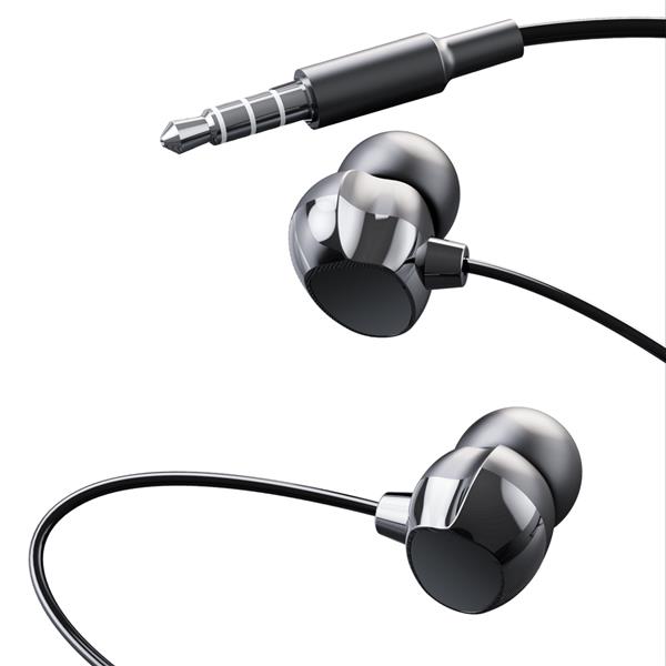 XO Słuchawki przewodowe EP53 jack 3,5mm douszne czarne-3010243