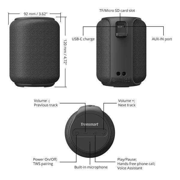 Tronsmart T6 Mini przenośny bezprzewodowy głośnik Bluetooth 5.0 15W czerwony (366158)-2152730