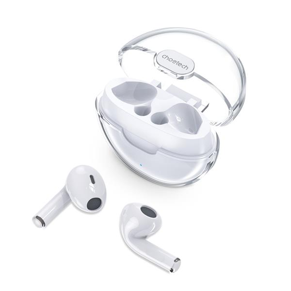 Choetech słuchawki bezprzewodowe TWS z etui ładującym biały (BH-T08)-2622939