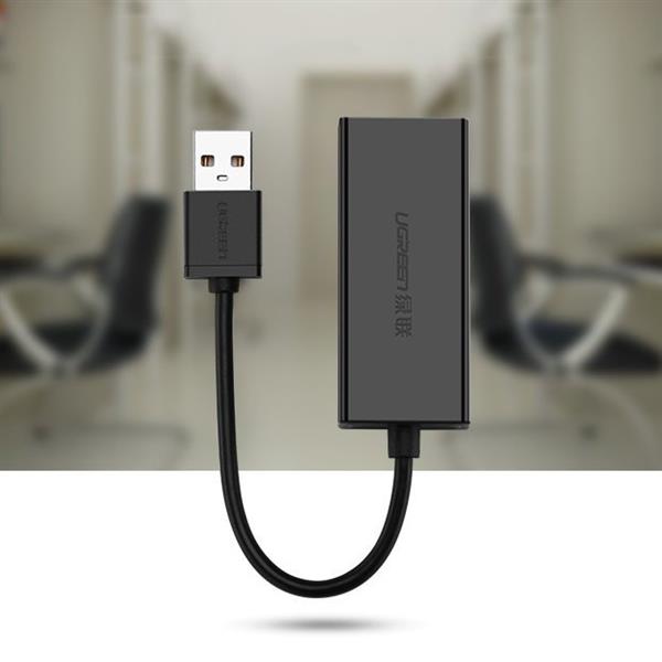 Ugreen zewnętrzna karta sieciowa RJ45 - USB 2.0 100 Mbps Ethernet czarny (CR110 20254)-2170165