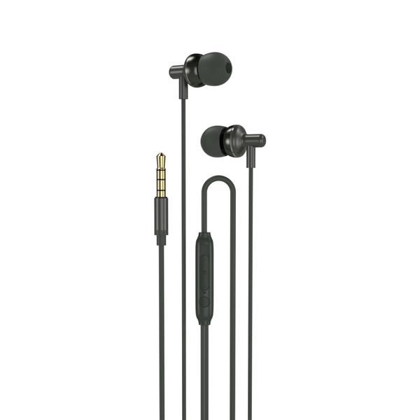 XO słuchawki przewodowe EP35 jack 3,5mm dokanałowe zielone-2074709
