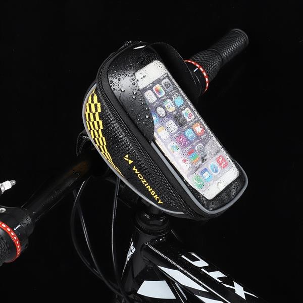 Wozinsky torba rowerowa na kierownicę 1 l pokrowiec na telefon czarny (WBB18BK)-2168602
