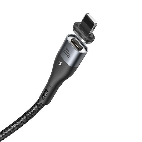 Baseus Zinc magnetyczny kabel USB Typ C - Lightning Power Delivery 20 W 1 m czarny (CATLXC-01)-2173299