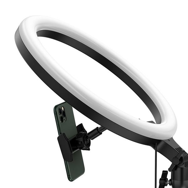 Baseus fotograficzna lampa 10'' ring flash pierścień LED do telefonu smartfona do zdjęć selfie filmów (YouTube, TikTok) + mini statyw czarny (CRZB10-A01)-2165562