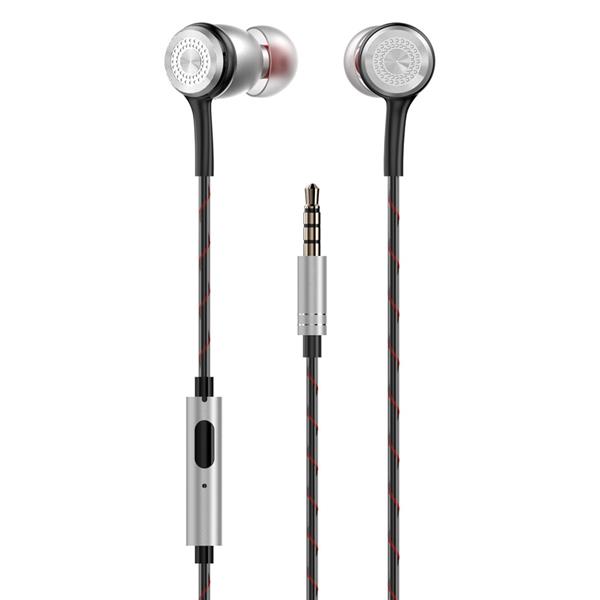 Dudao dokanałowe słuchawki zestaw słuchawkowy z pilotem i mikrofonem 3,5 mm mini jack srebrny (X12PRO-Silver)-2205475