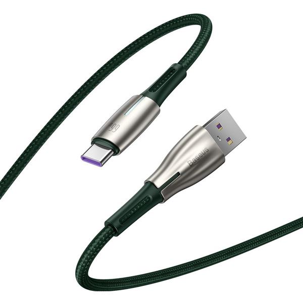 Baseus Water Drop kabel USB - USB Typ C 66 W (11 V / 6 A) Huawei SuperCharge SCP 2 m zielony (CATSD-N06)-2186264