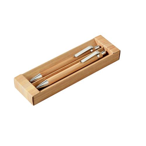 GREENY. Zestaw długopis i ołówek automatyczny, bambus-2038917