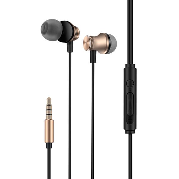 XO Słuchawki przewodowe S20 jack 3,5mm złote-1566911